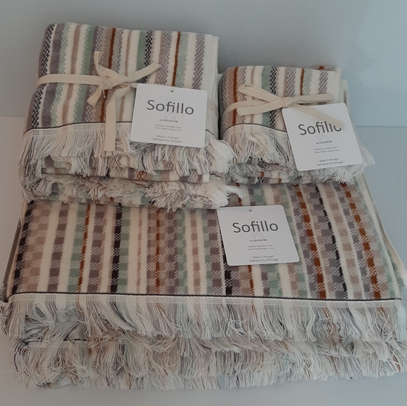 Felpinter Broken Stripe Combed Long Staple Cotton Bath Towel Set - Picture 13 of 16